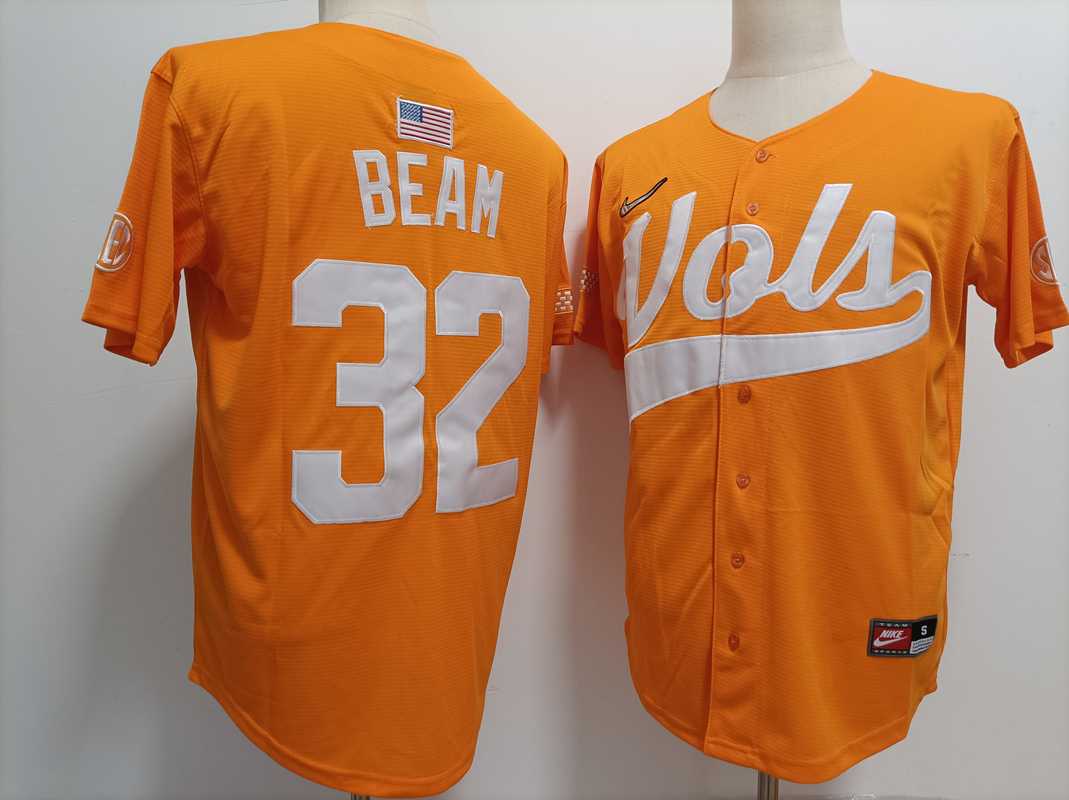 Mens Tennessee Volunteers #32 Drew Beam Orange Stitched Jersey->tennessee volunteers->NCAA Jersey